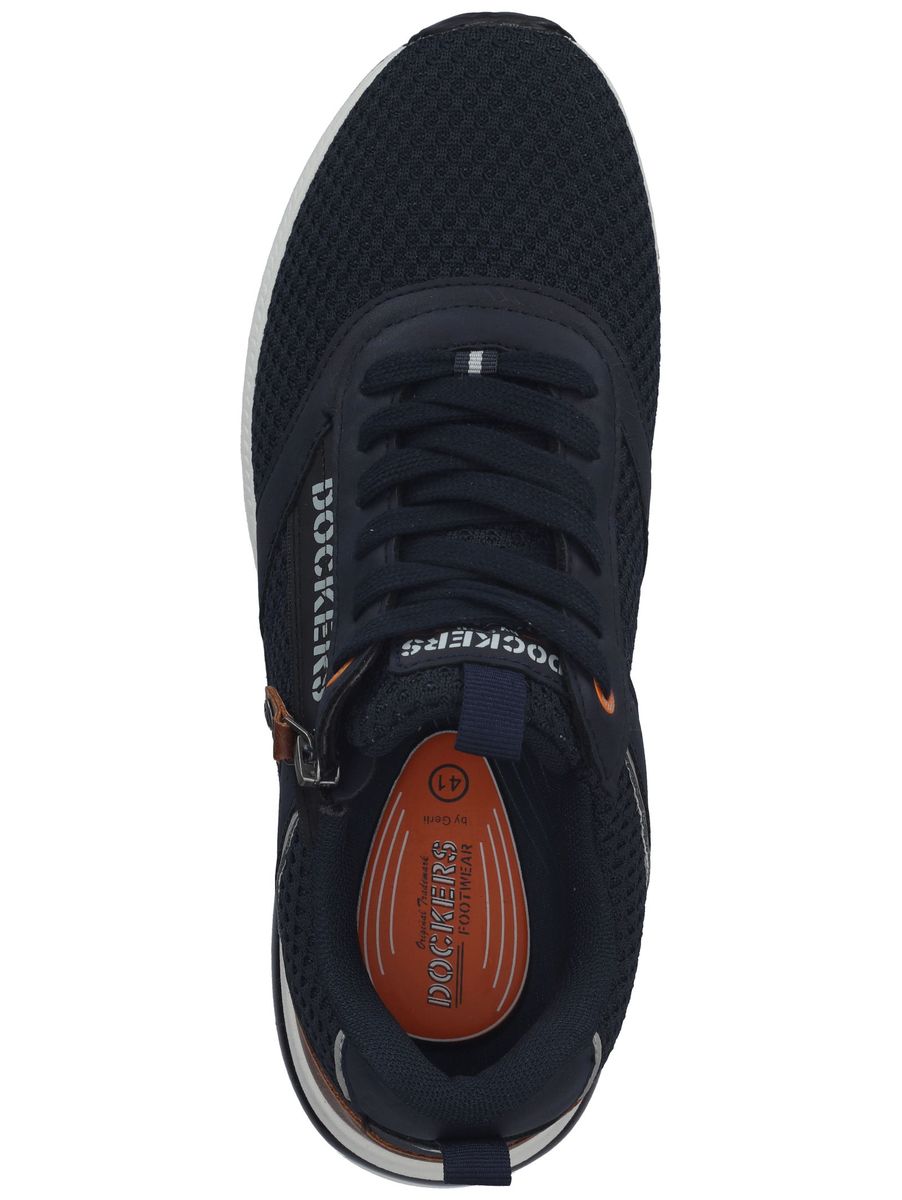 Marinefarbener Mode-Sneaker mit Reißverschlussdetail