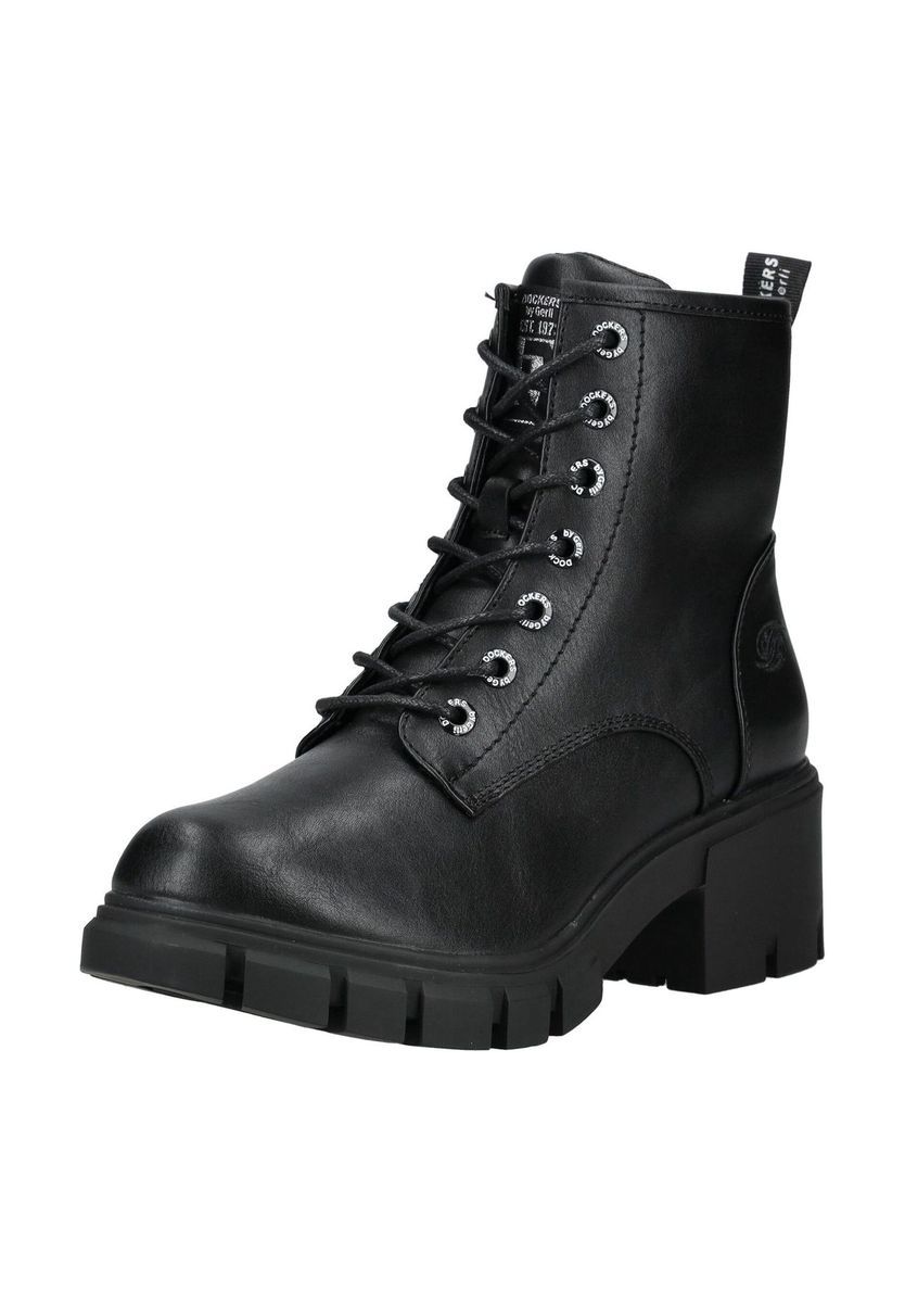 Schnürstiefelette mit Blockabsatz