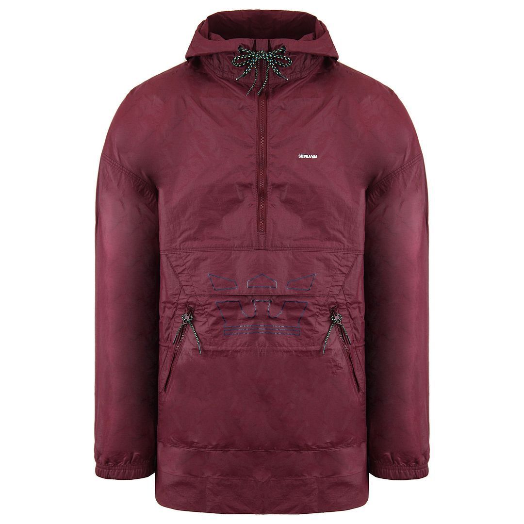 Herren Burgunderfarbene Anorak Jacke
