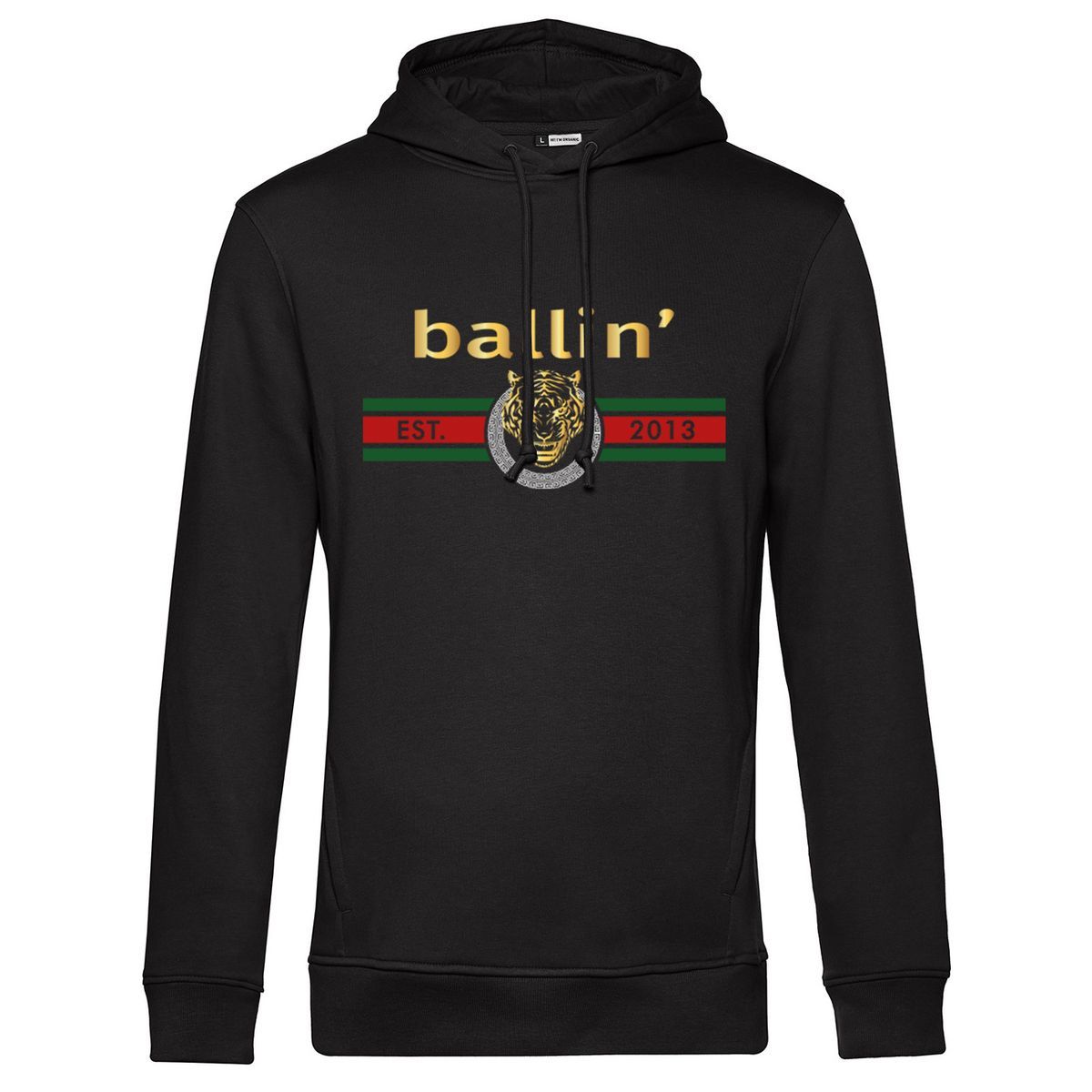 Kapuzenpullover mit Grafikdruck und Streifen