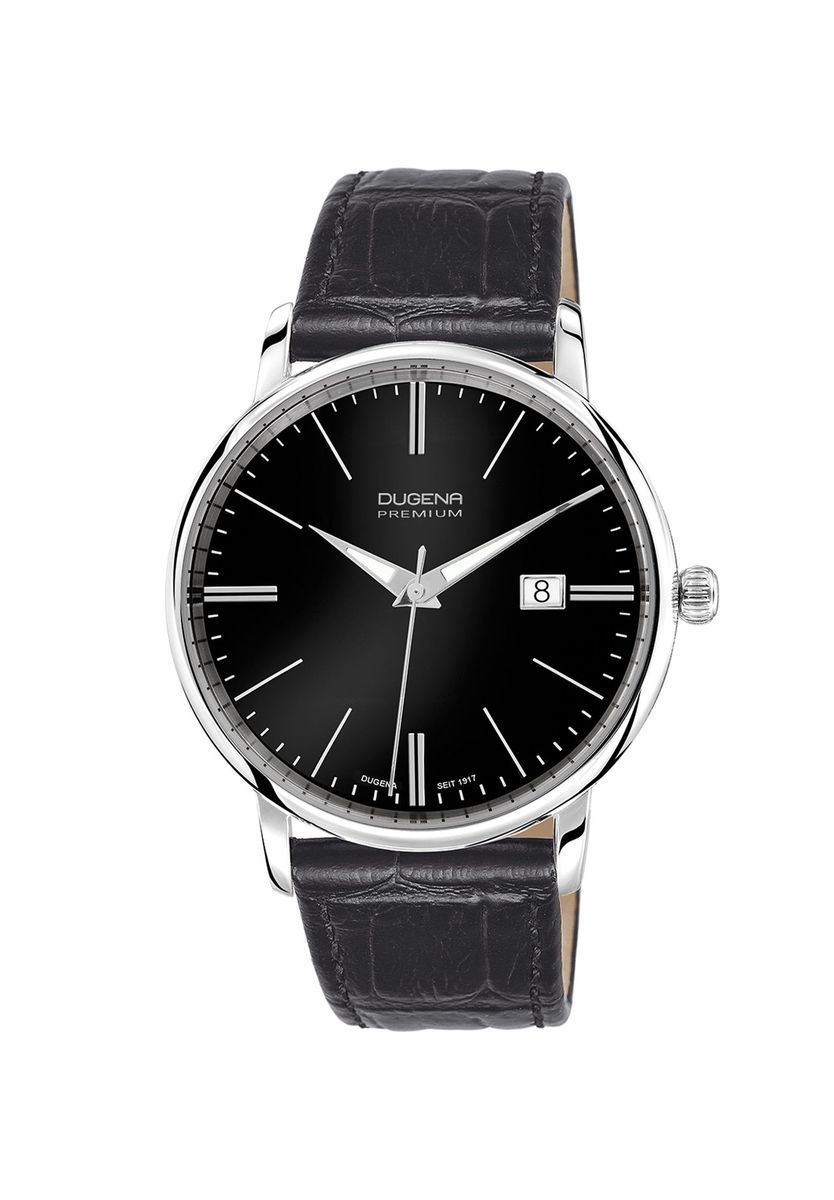 Klassische Herrenuhr mit schwarzem Zifferblatt