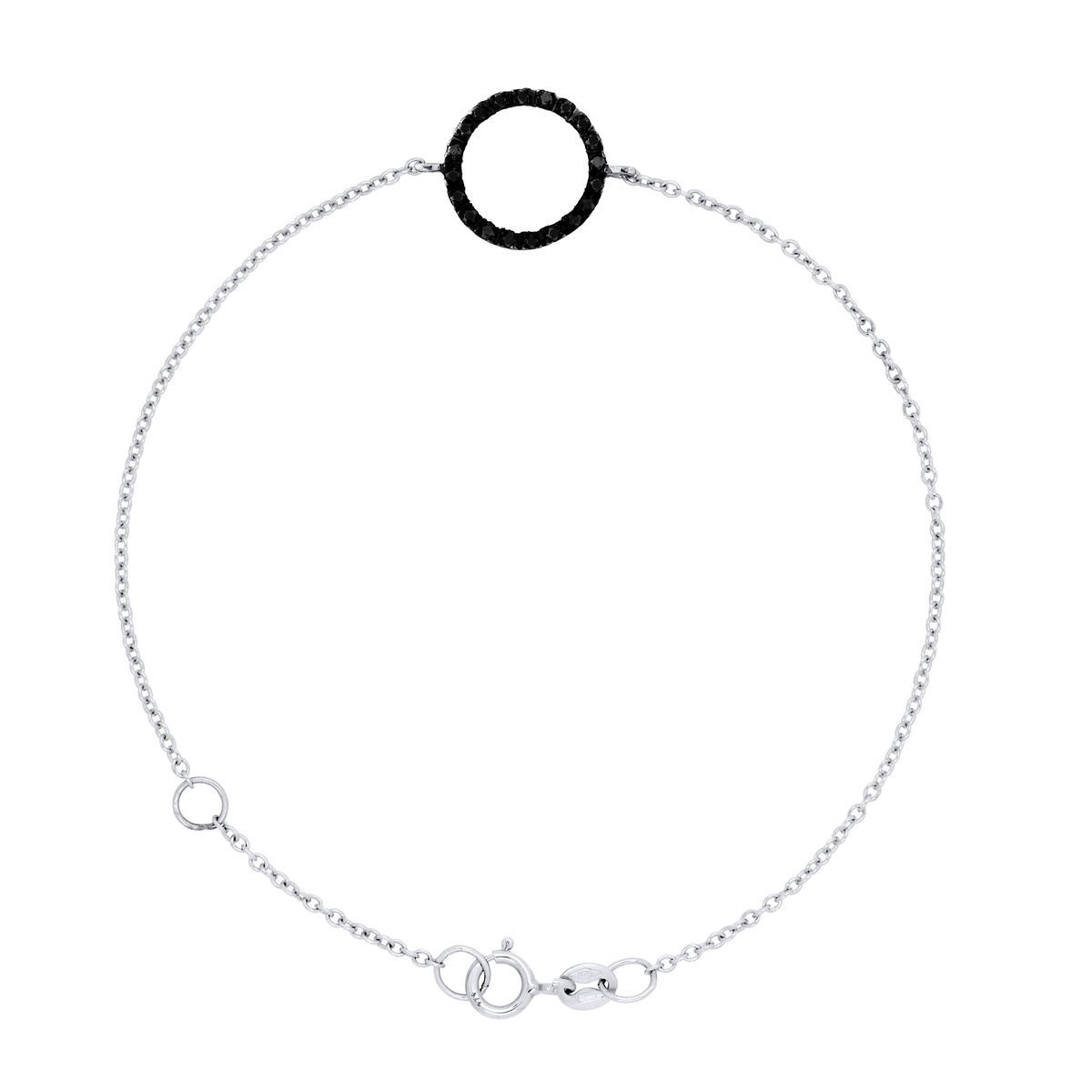 Minimalistisches Weißgold Diamant Kreis Armband
