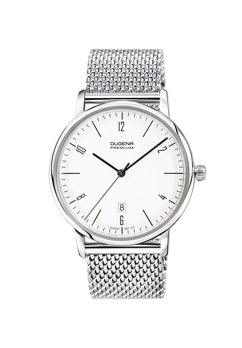 Minimalistische silberfarbene Edelstahluhr