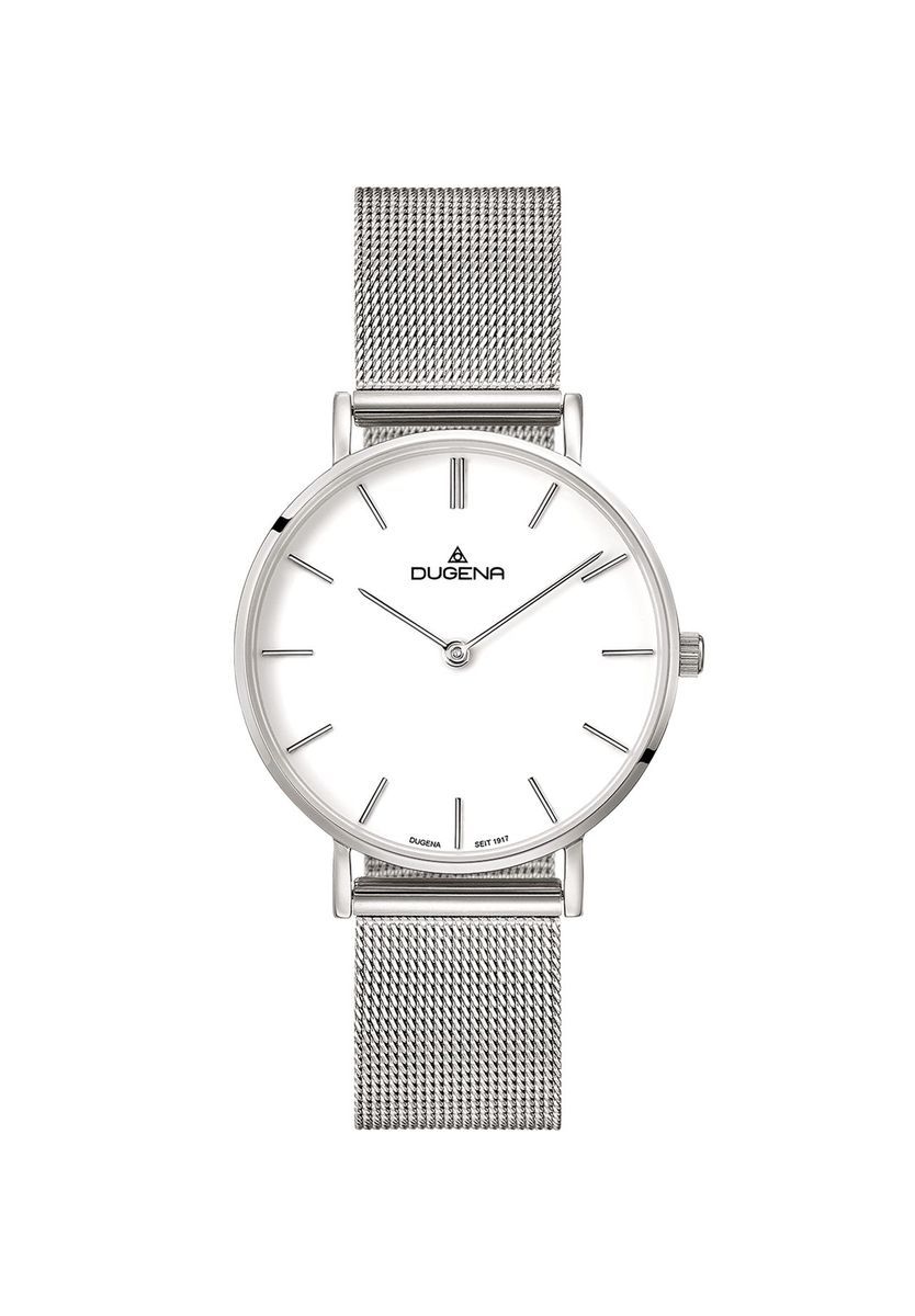 Minimalistische silberne Mesh Armbanduhr