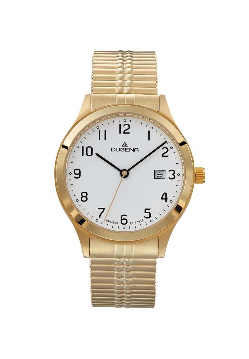 Herren Goldfarbene Analog Kleiduhr