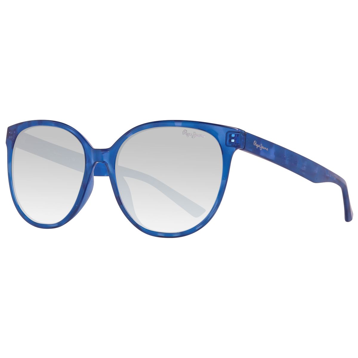 Blaue Sonnenbrille mit runden Rahmen