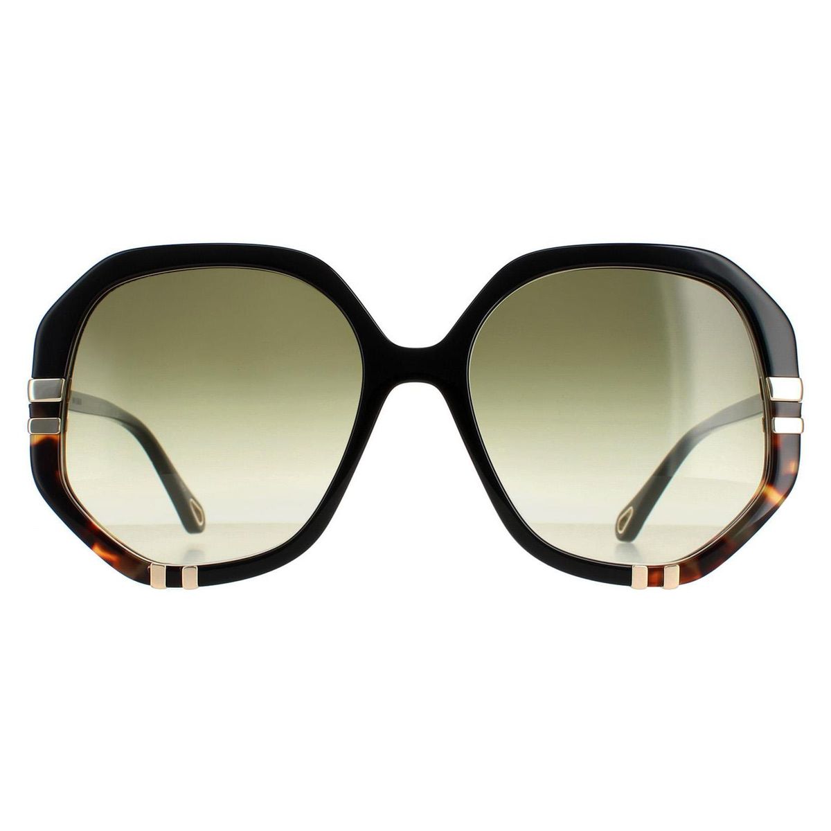 Übergroße quadratische Sonnenbrille mit Schildpatt-Details