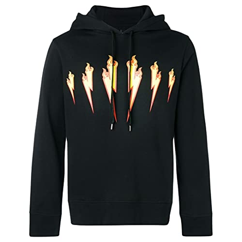 Hoodie mit Flammen-Blitz-Grafik