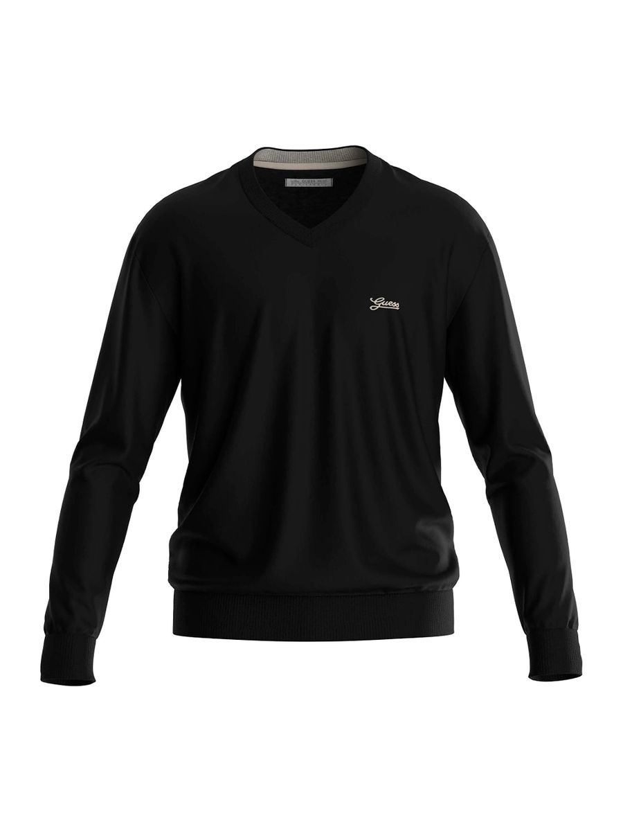Klassischer V-Ausschnitt Langarm Pullover