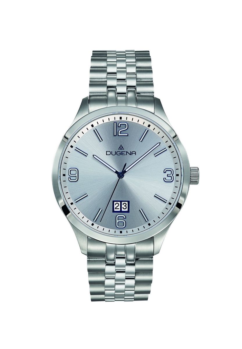 Klassische silberne Edelstahluhr