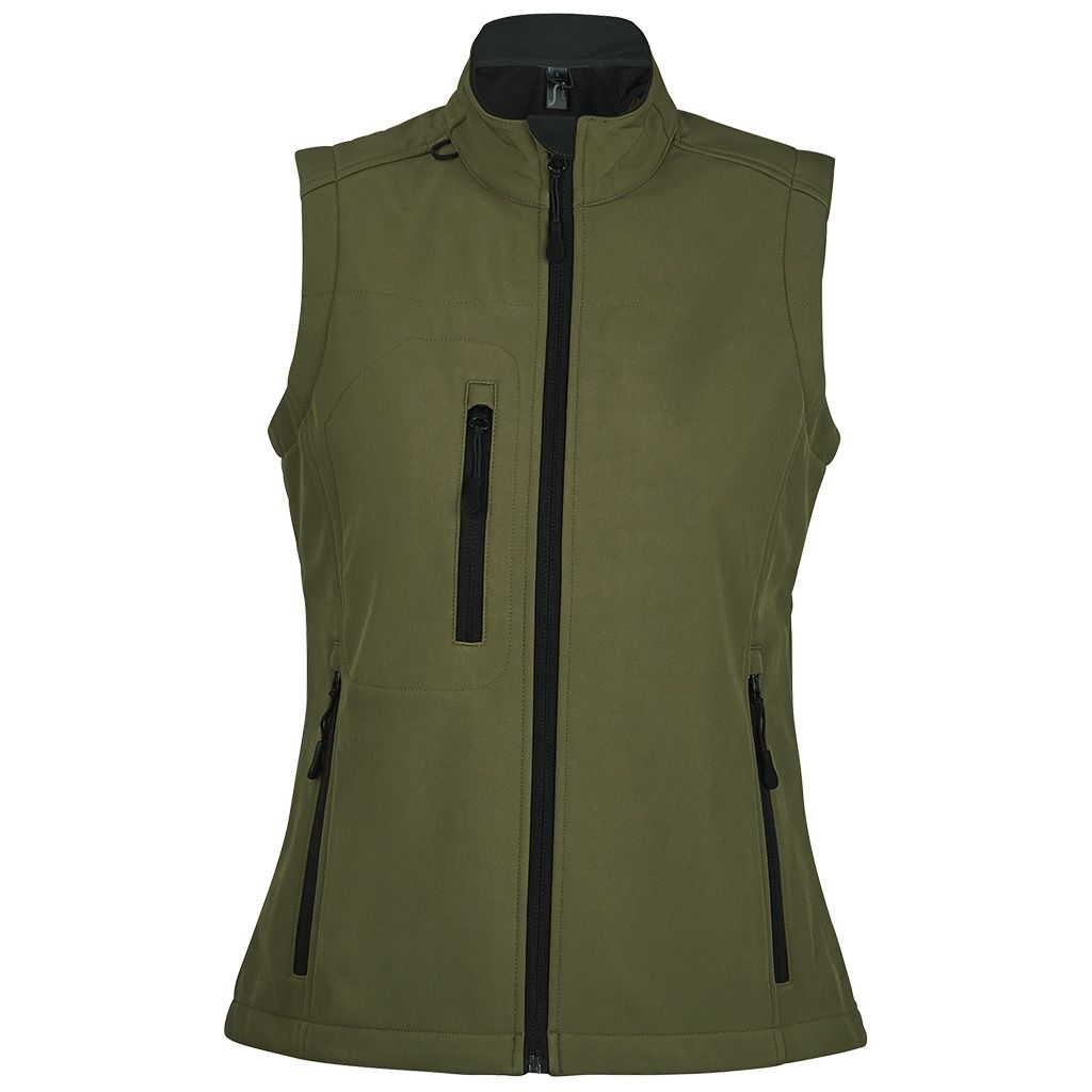 SOLS Womens/Ladies Rallye Soft Shell Bodywarmer Jacke (Dunkelgrün)