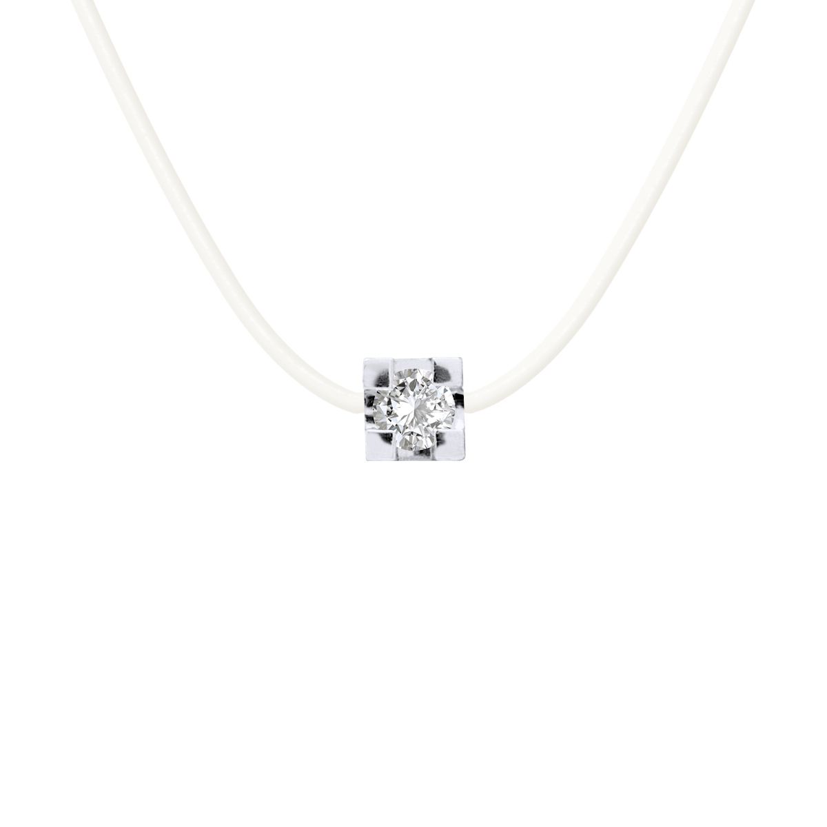 Minimalistische Halskette mit Diamantanhänger in Weiß