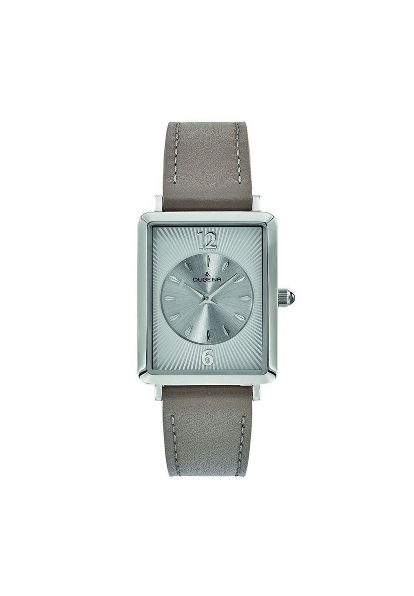 Quadratische Silbernes Zifferblatt Taupe Lederuhr