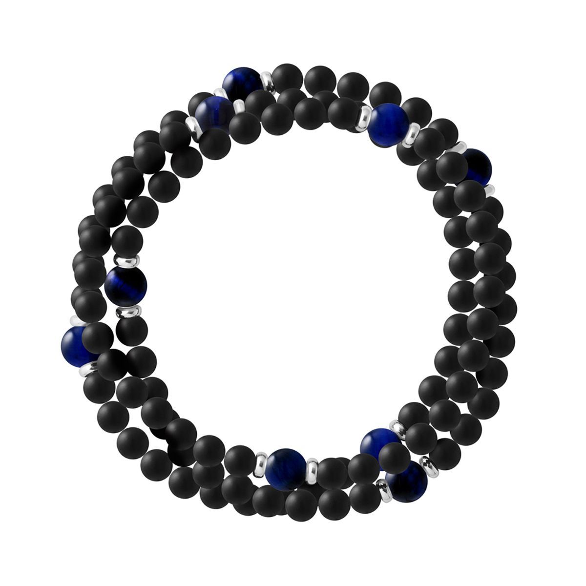 Perlen-Stretch-Armband mit Achat und Silber