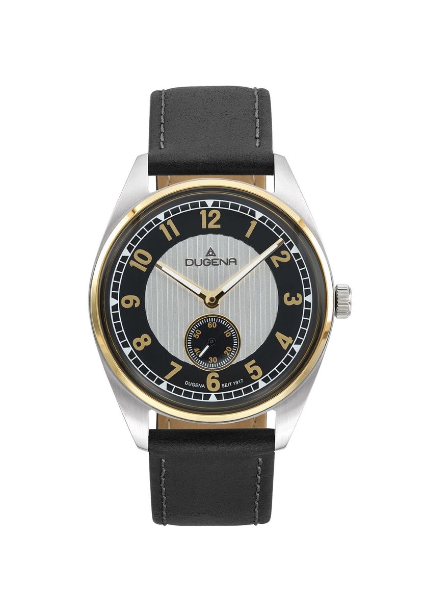 Herren Silber Gold Schwarz Armbanduhr