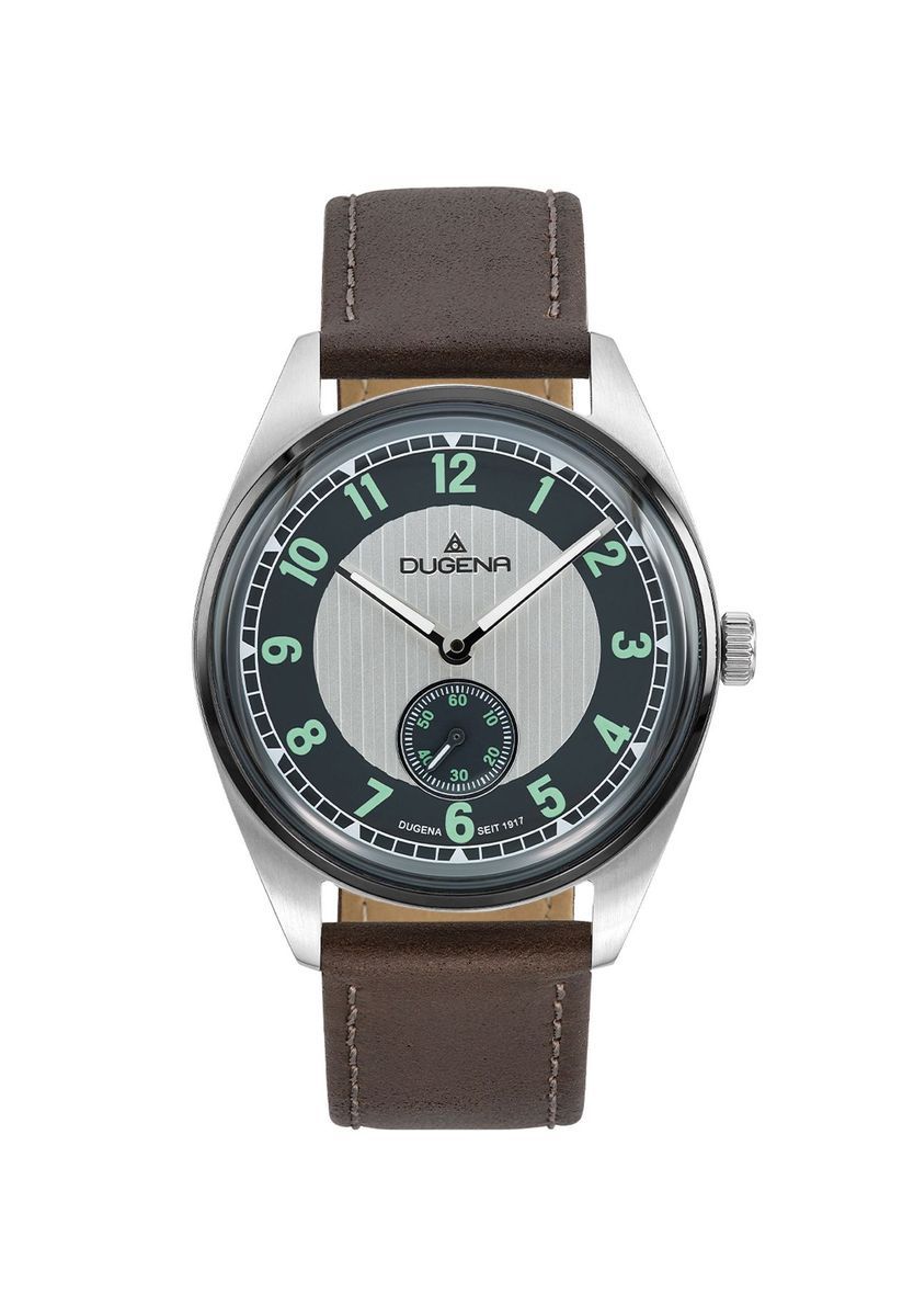 Klassische Silbernes Zifferblatt Braune Lederuhr