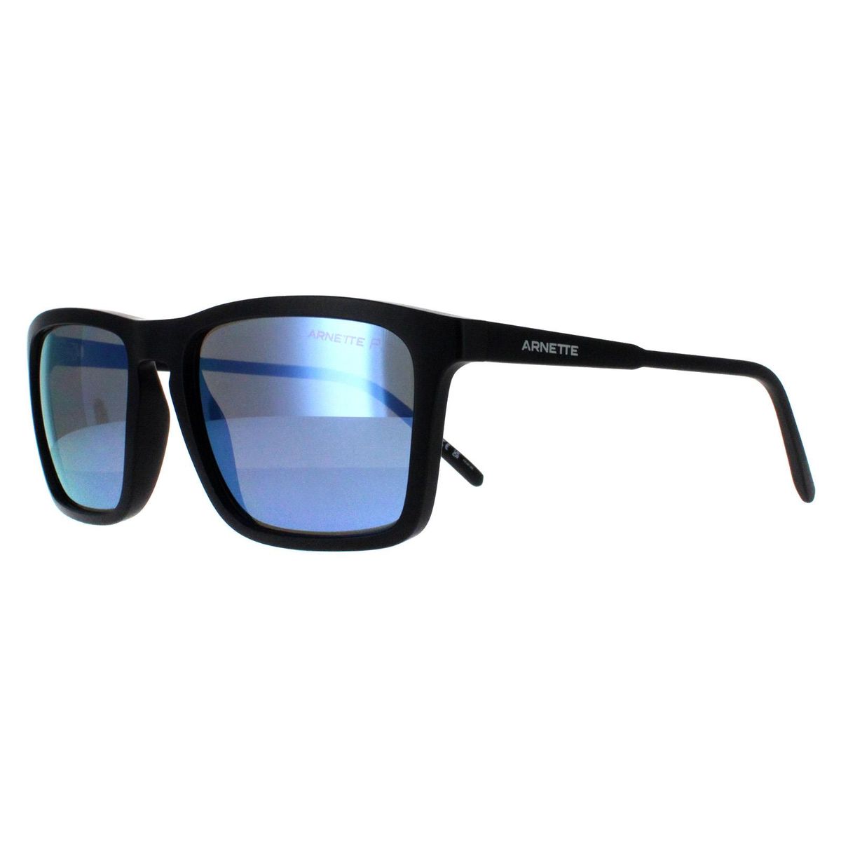 Matte Schwarze Rechteckige Unisex-Sonnenbrille