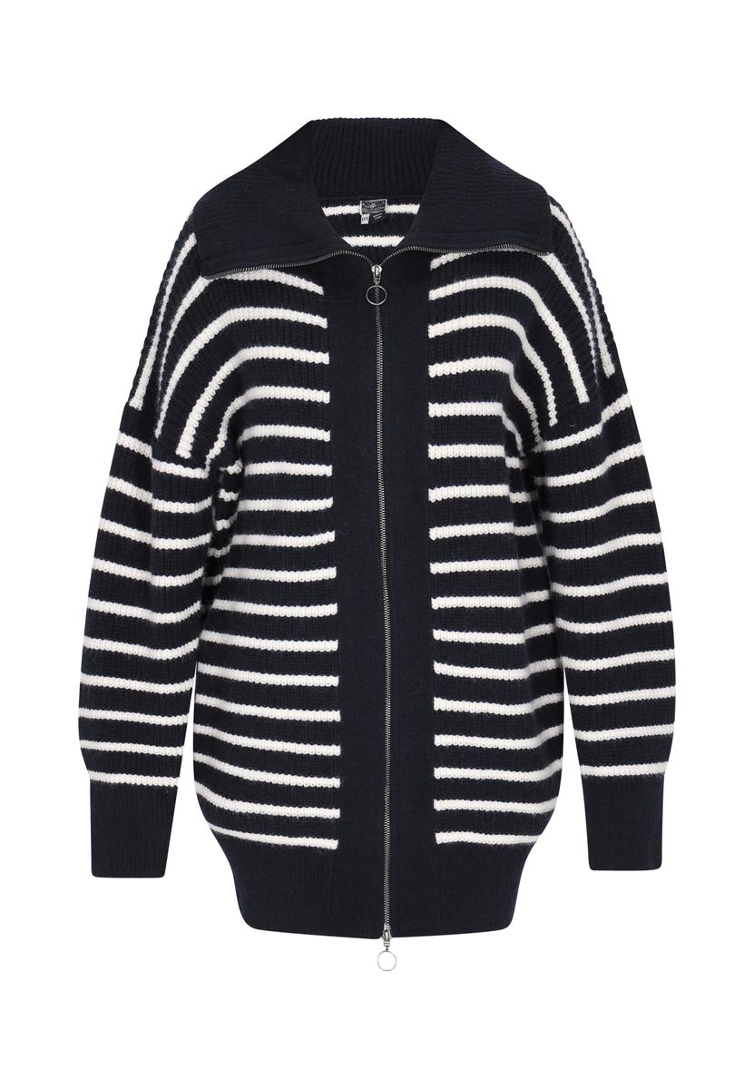 Gestreifte Strickjacke mit Reißverschluss
