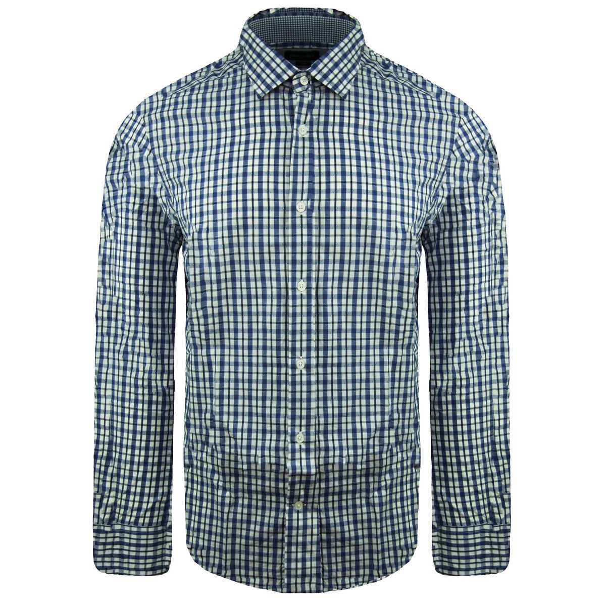 Herren Hemd blau und weiß kariert