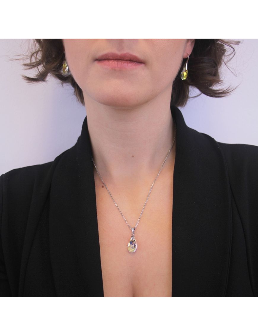 Elegantes Kristall-Tropfen-Schmuckset