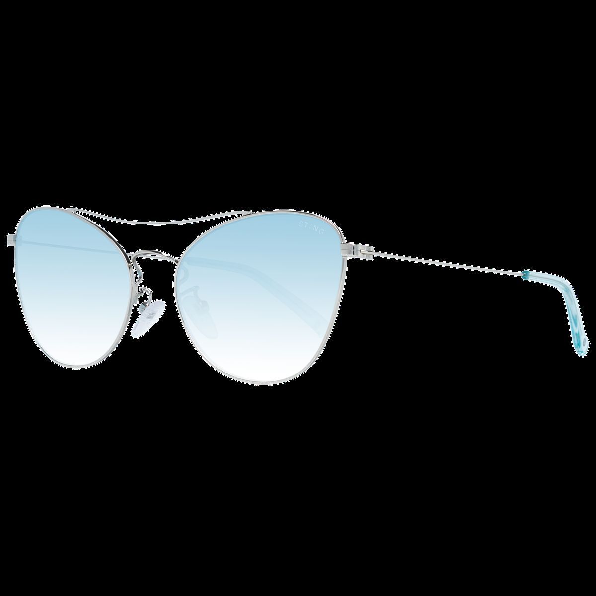 Silberne Pilotenbrille mit blauem Farbverlauf