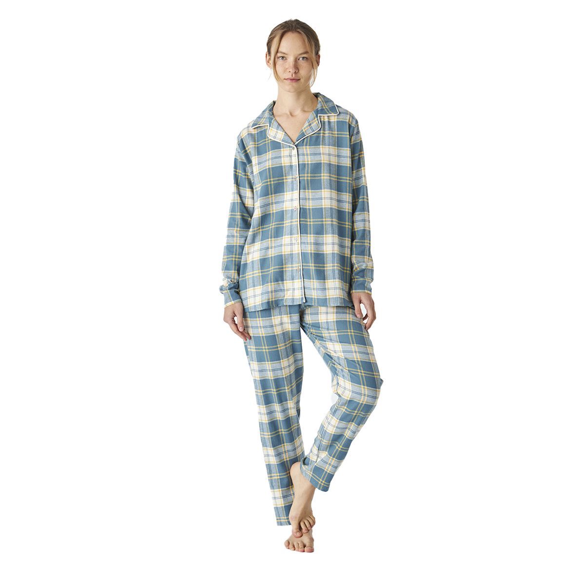 Damen Pyjama-Set aus karierter Baumwolle