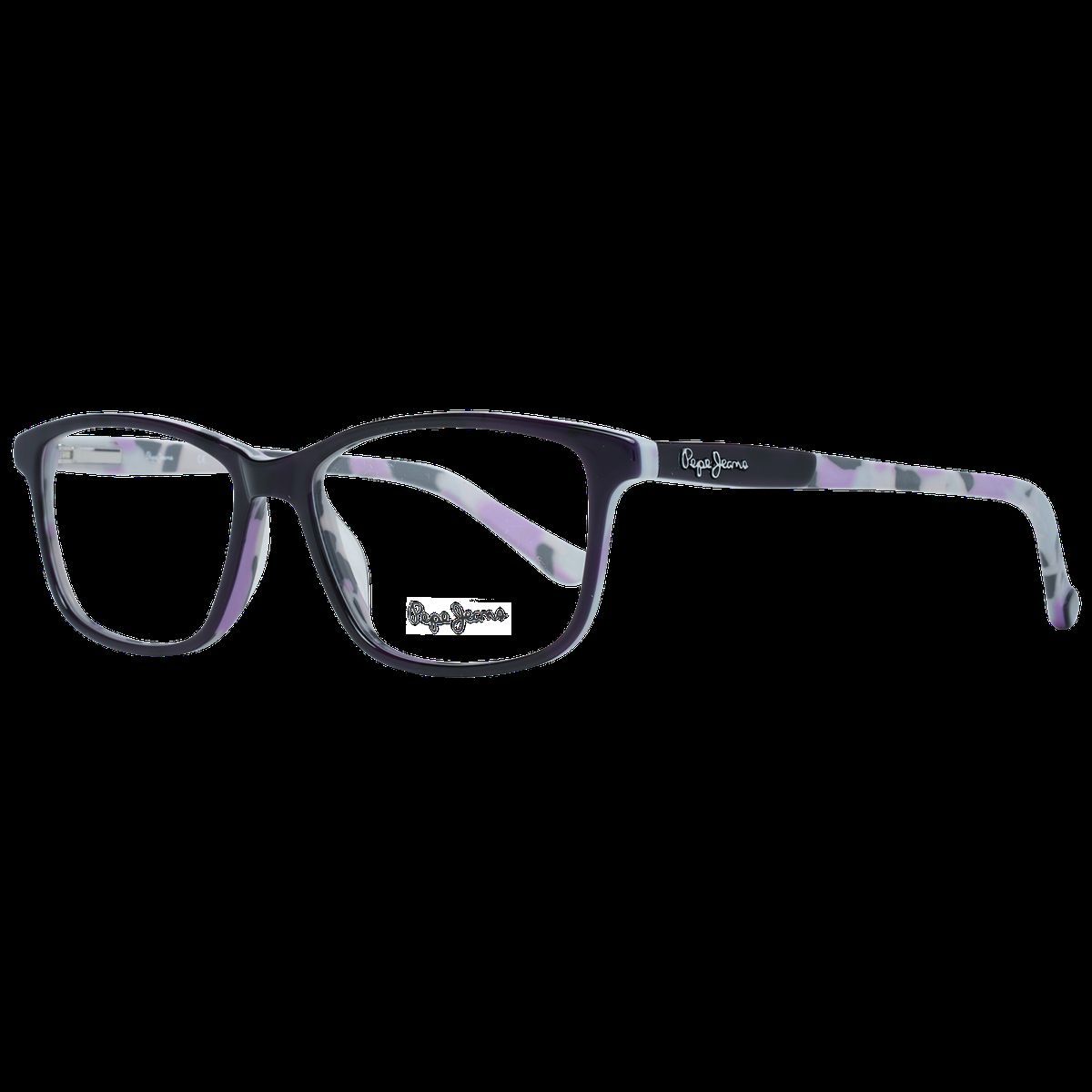 Rechteckige Brille mit gemusterten Bügeln