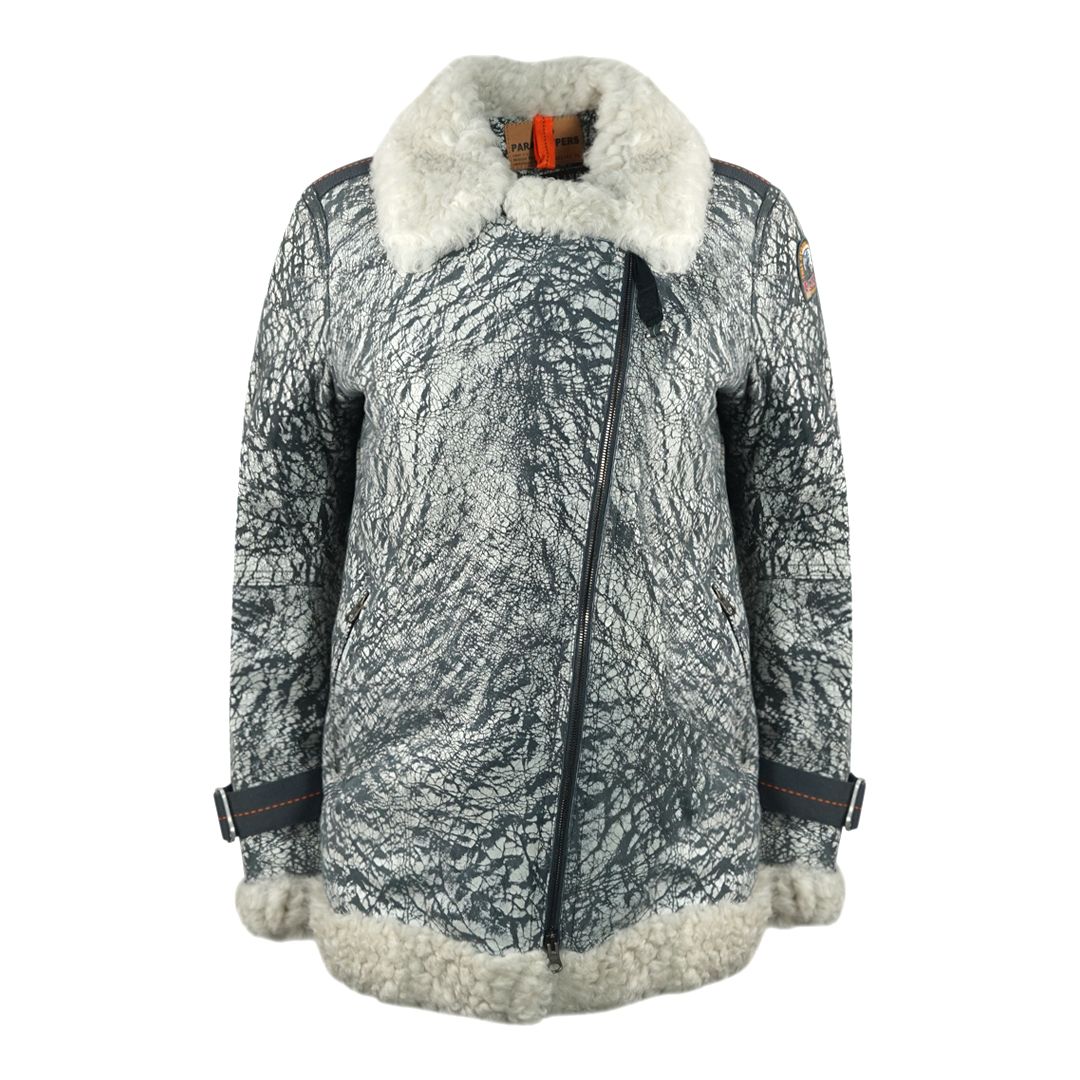 Shearling Lederjacke mit Fellkragen