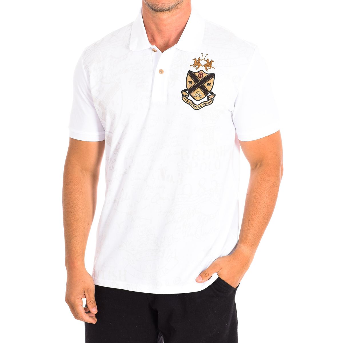 Kurzarm Polo mit Wappenstickerei