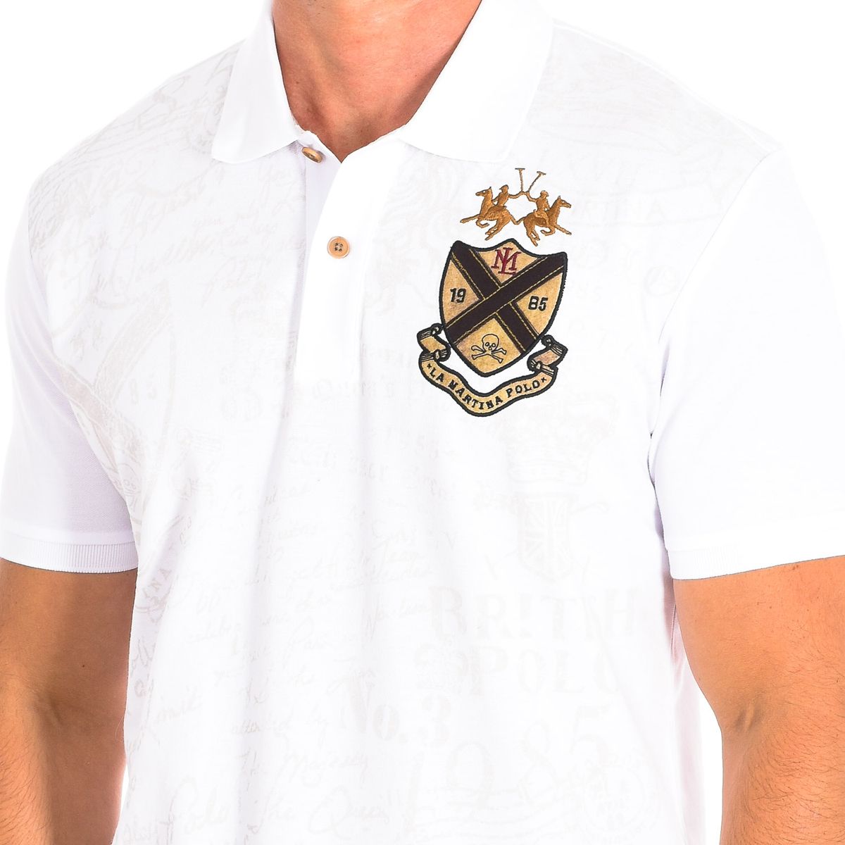 Kurzarm-Polo mit besticktem Wappen