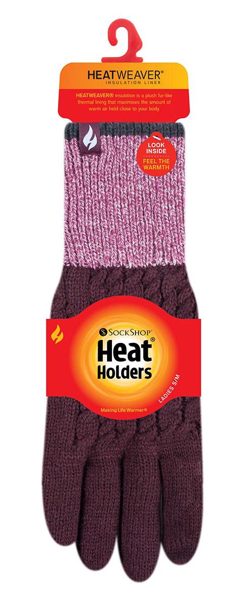 Thermo-Winterhandschuhe mit Zopfmuster