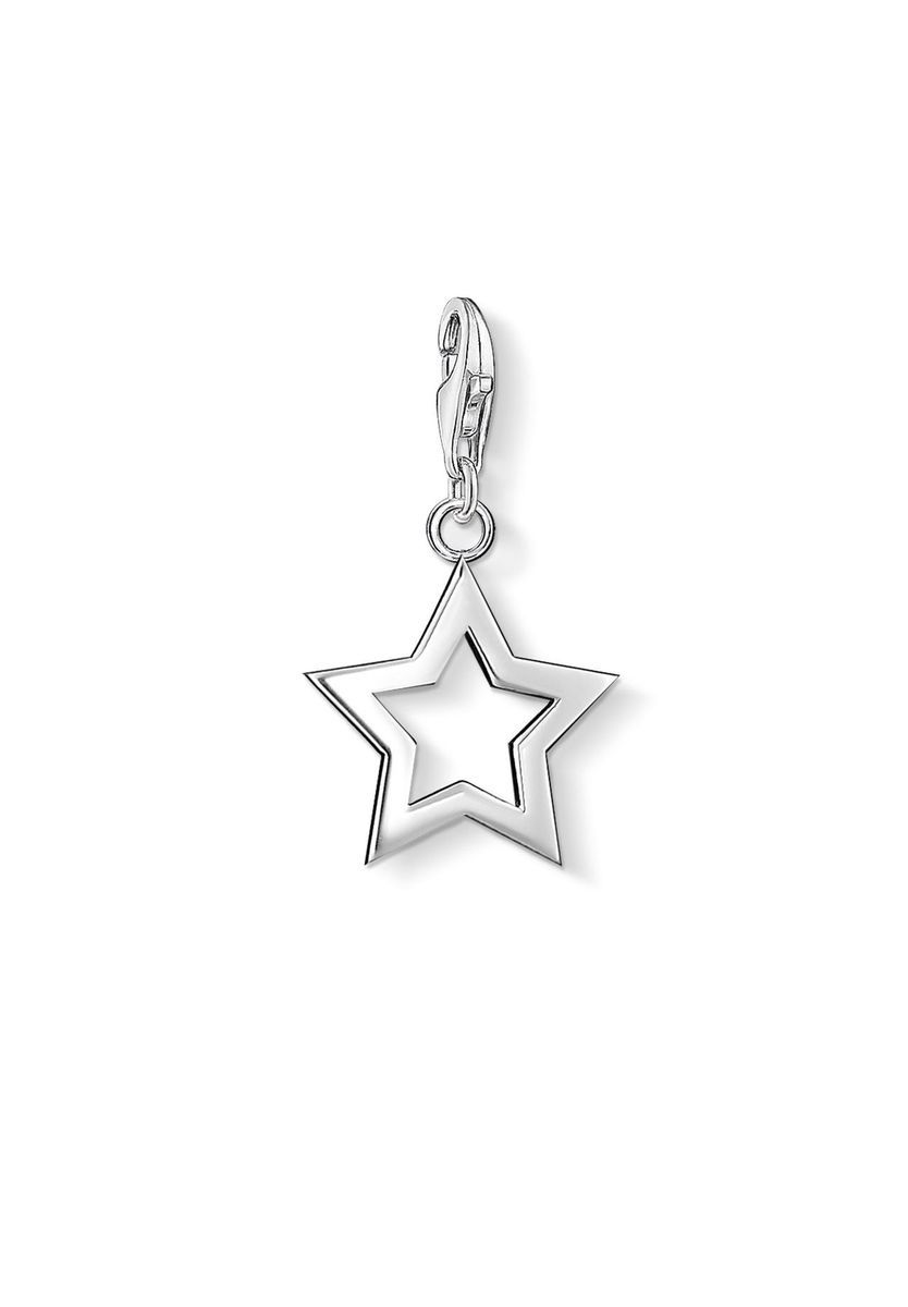 Silberner hohler Stern-Charm-Anhänger