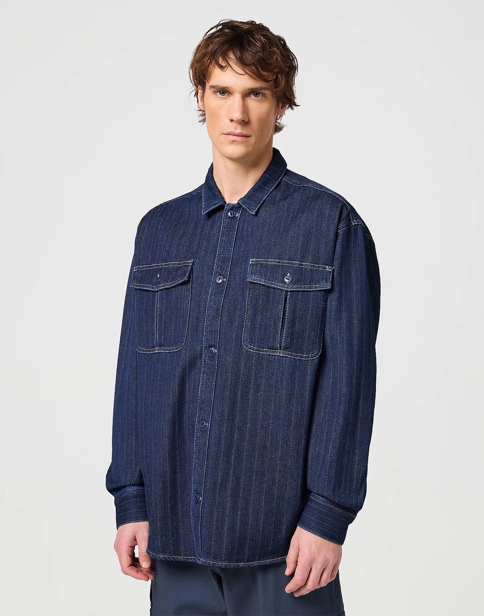 Indigo Denim Utility Hemdjacke