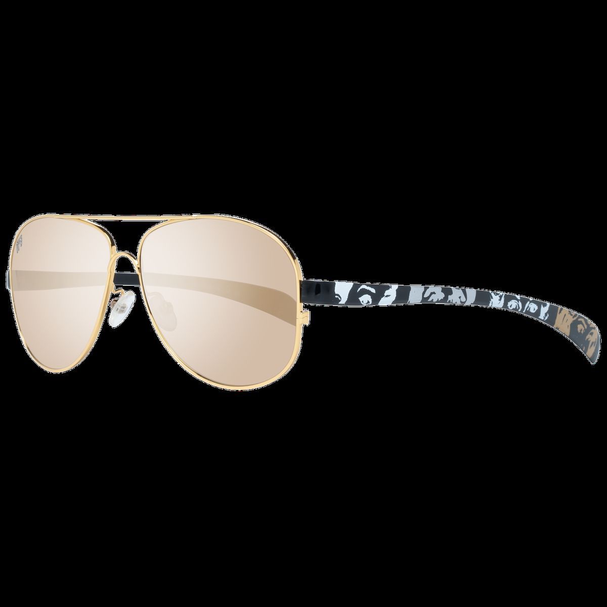 Pilotenbrille mit gemusterten Bügeldetails