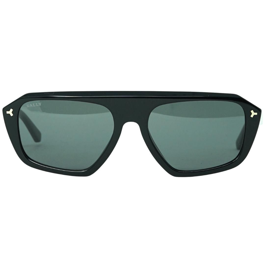 Schwarze Aviator-Sonnenbrille mit Logo-Detail