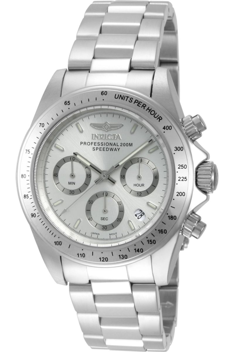 Klassische silberne Chronograph Uhr Speedway
