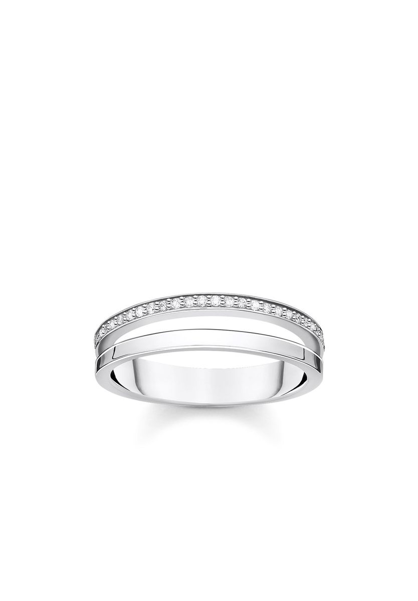 Eleganter Doppelreihen-Ring aus Sterlingsilber