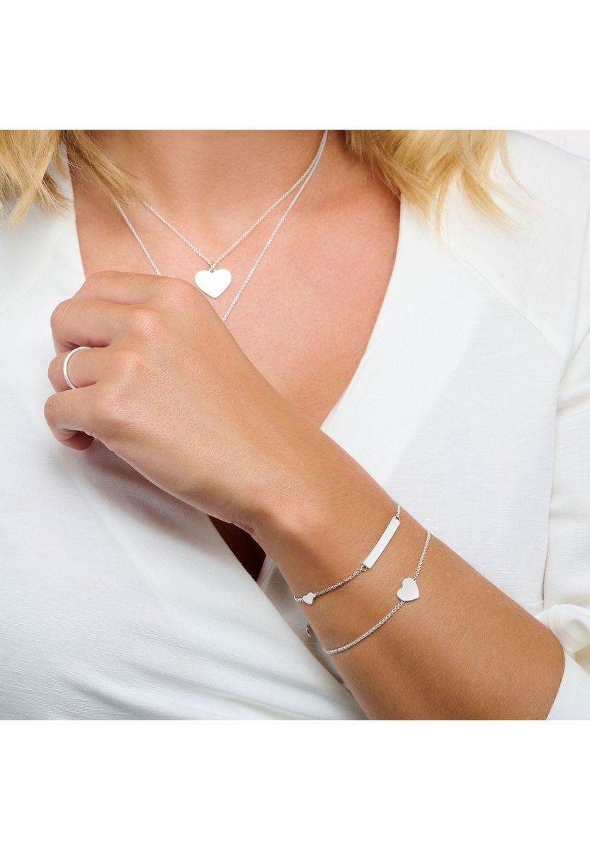 Silbernes personalisiertes Kettenarmband mit Balken