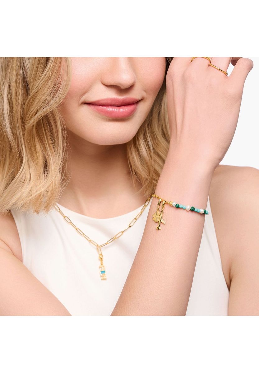 Goldener vierblättriger Kleeblatt-Charm-Anhänger