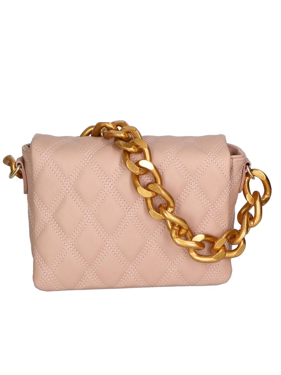 Gesteppte Kunstlederhandtasche mit Kettengriff