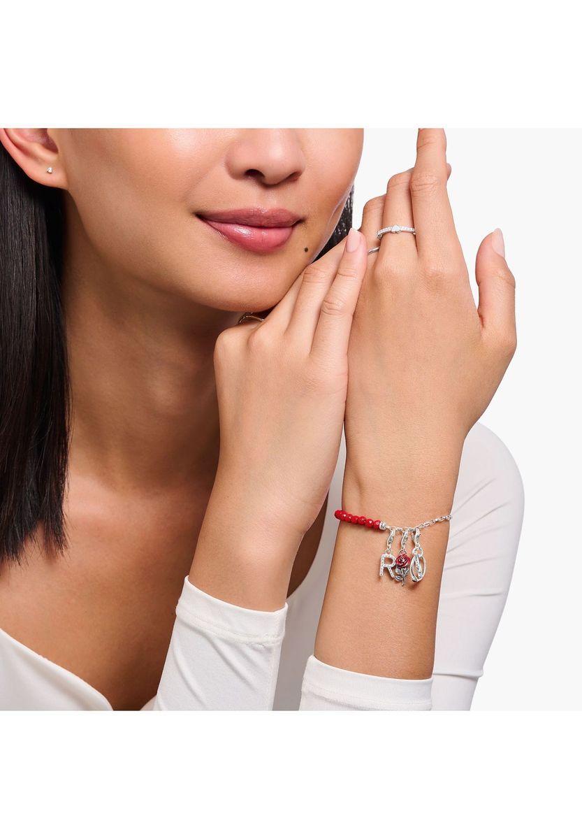 Roter Rosen Charm Anhänger