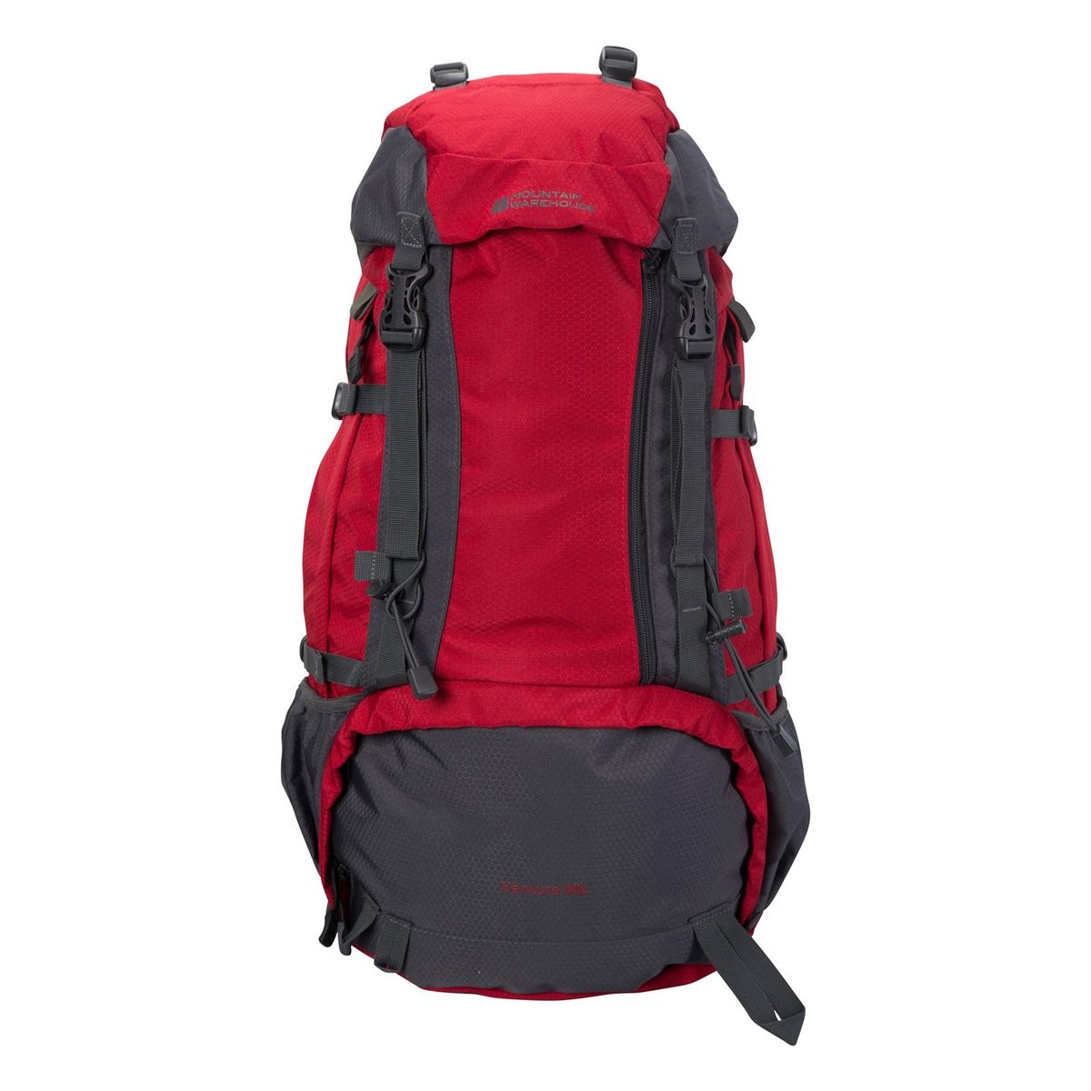 Roter und grauer Wanderrucksack