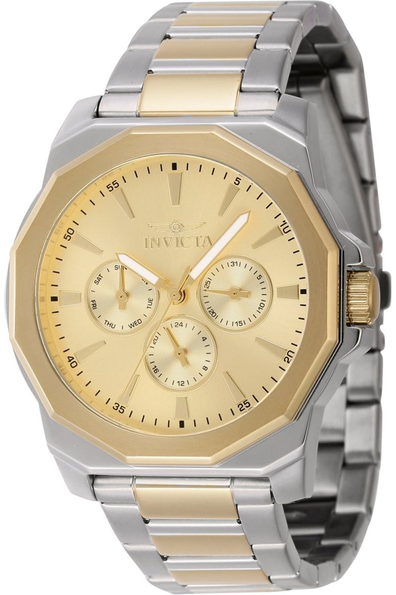 Zweifarbige Herrenuhr mit goldenen Akzenten