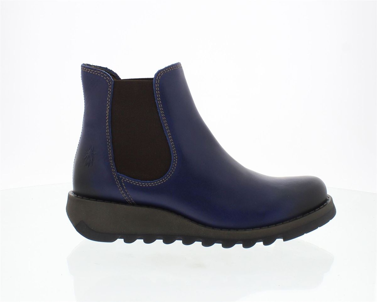 Chelsea Leder Stiefelette mit Keilabsatz