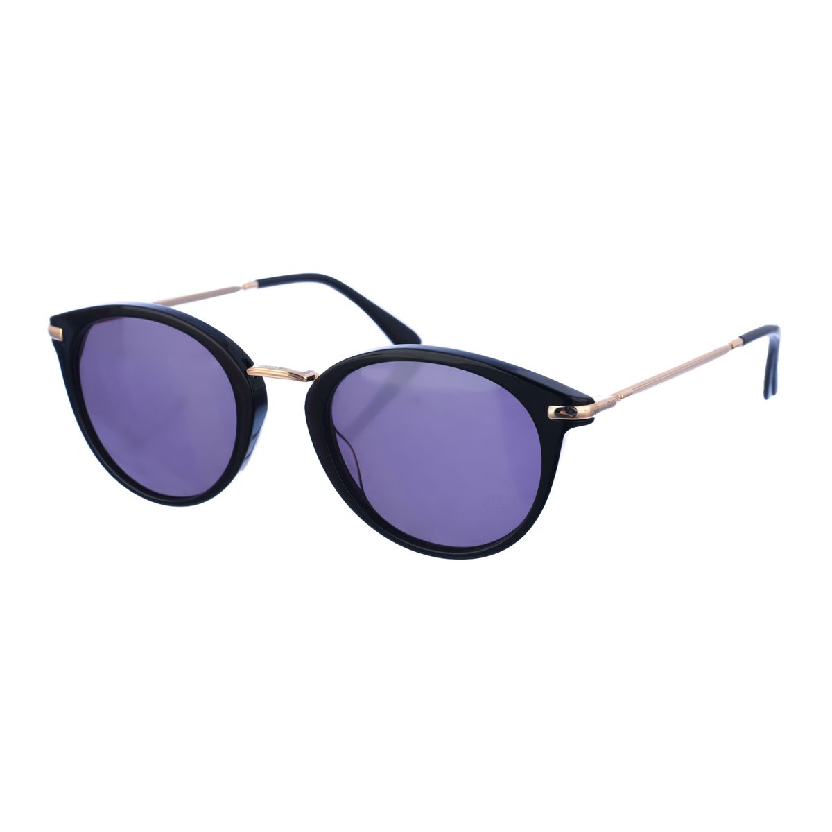Runde Acetat-Sonnenbrille mit Metallbügeln