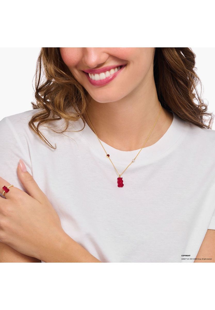 Gummibärchen Anhänger Halskette mit Perle