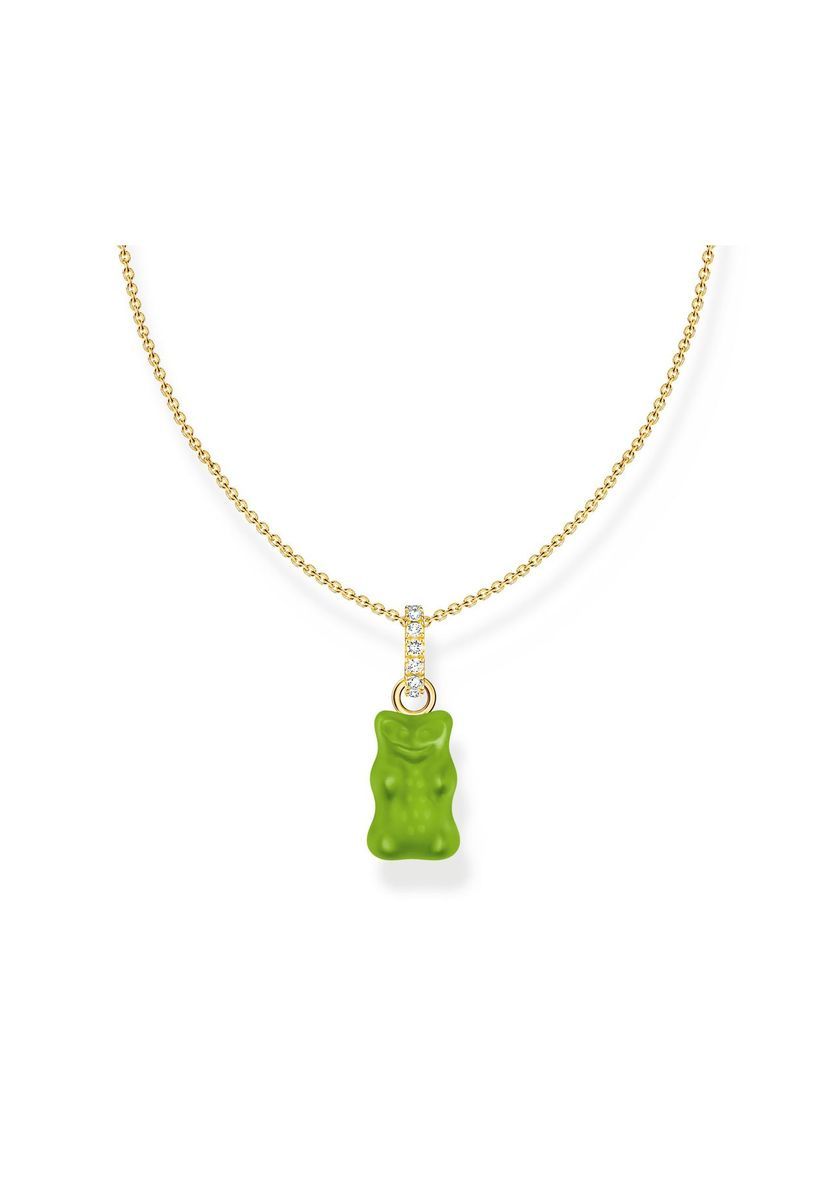 Thomas Sabo Kette mit Goldbär Grün, gelbgoldfarben, 45 CM