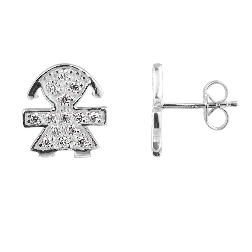 Mädchenform Ohrstecker Silber