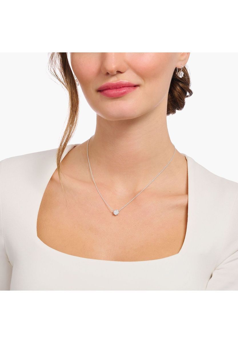 Elegante Solitär Zirkonia Anhänger Halskette