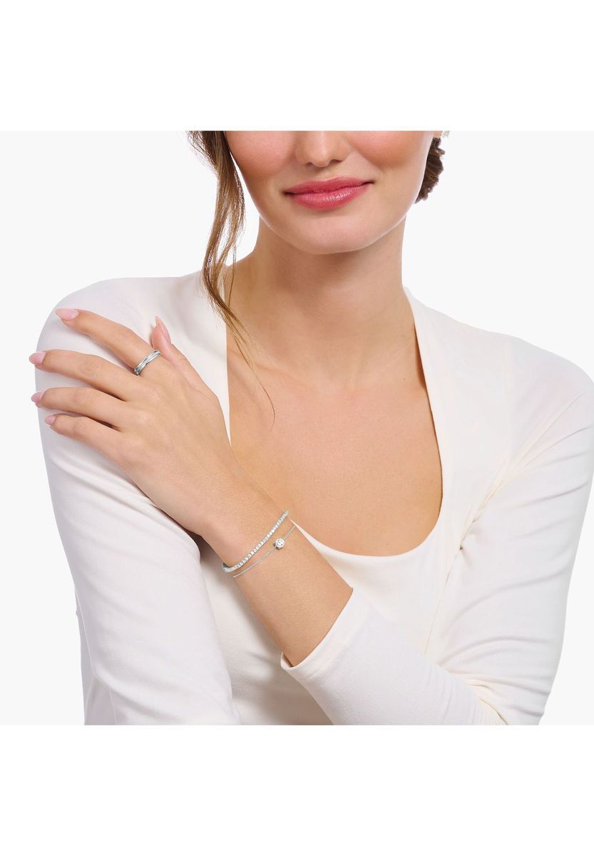 Elegantes Silberkettenarmband Zirkonia-Stein